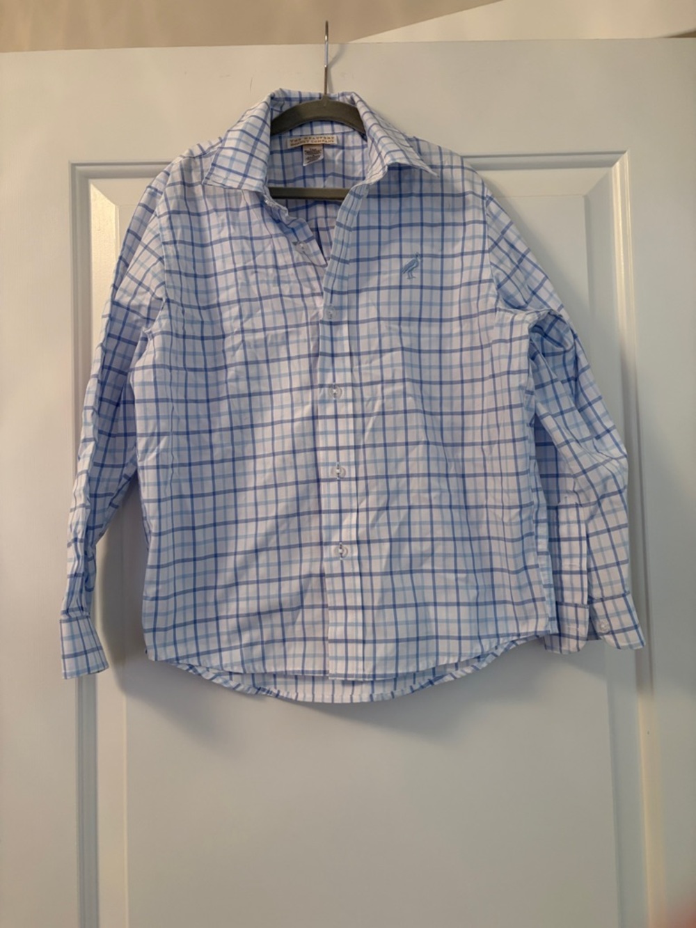 The Beaufort Bonnet Company Dean’s Dress Shirt Light Blue & White Windowpane 8